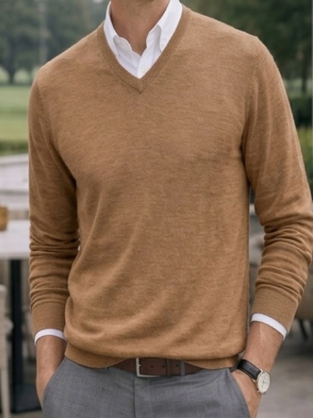 Jos. A. Bank 100% Italian Merino Wool Men's V-Neck Sweater NEW Layering Men’s L